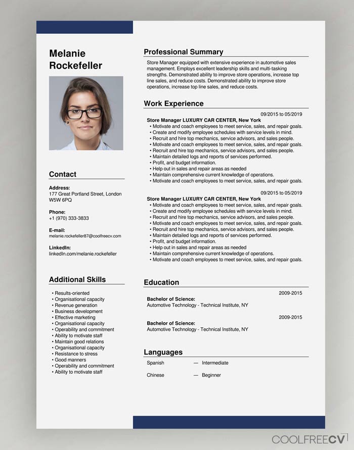 Automatic Resume Builder from www.coolfreecv.com
