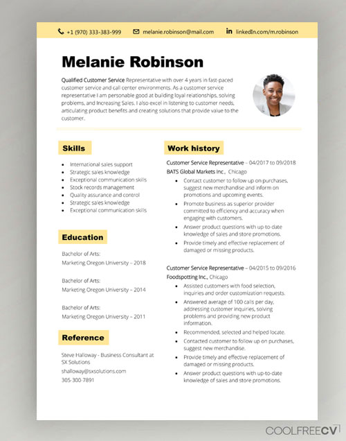 CV / Resume template Word